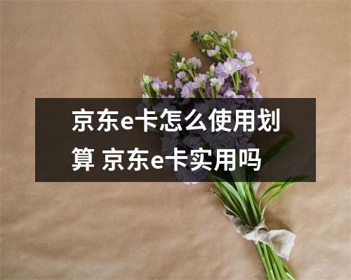 京东e卡怎么使用划算 京东e卡实用吗