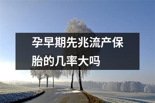 孕早期先兆流产保胎的几率大吗