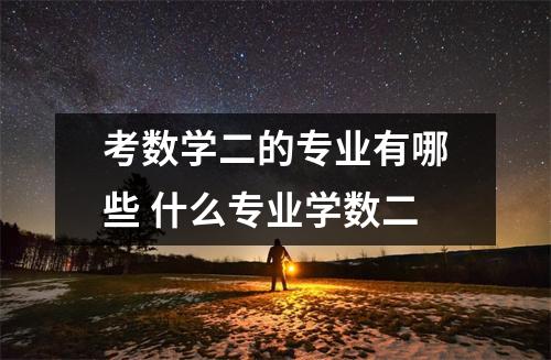 考数学二的专业有哪些 什么专业学数二