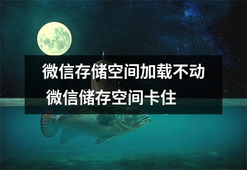微信存储空间加载不动 微信储存空间卡住