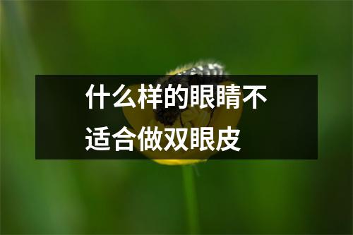 什么样的眼睛不适合做双眼皮