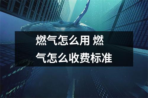 燃气怎么用 燃气怎么收费标准