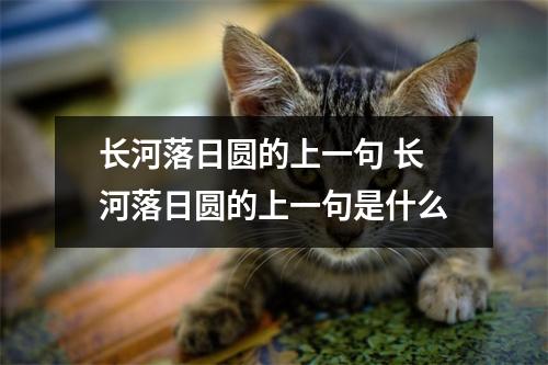 长河落日圆的上一句 长河落日圆的上一句是什么