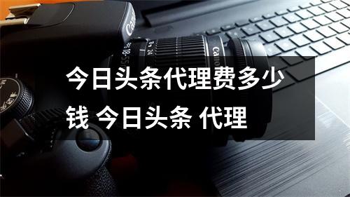 今日头条代理费多少钱 今日头条 代理 今日头条代理费多少钱 今日头条 代理