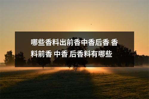 哪些香料出前香中香后香 香料前香 中香 后香料有哪些