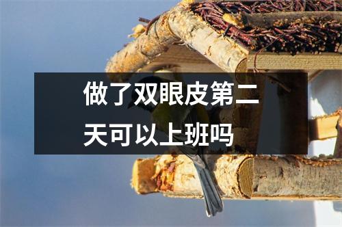 做了双眼皮第二天可以上班吗