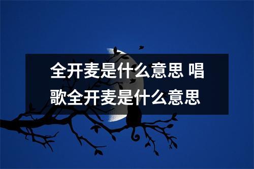 全开麦是什么意思 唱歌全开麦是什么意思