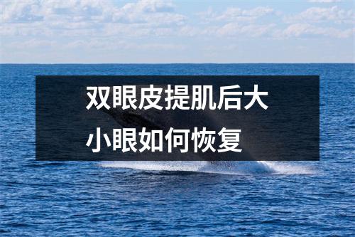 双眼皮提肌后大小眼如何恢复