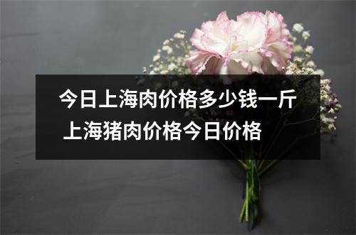 今日上海肉价格多少钱一斤 上海猪肉价格今日价格