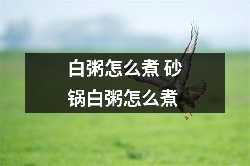 白粥怎么煮 砂锅白粥怎么煮