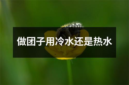 做团子用冷水还是热水