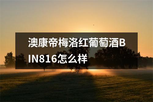 澳康帝梅洛红葡萄酒BIN816怎么样