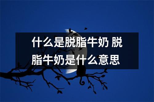 什么是脱脂牛奶 脱脂牛奶是什么意思