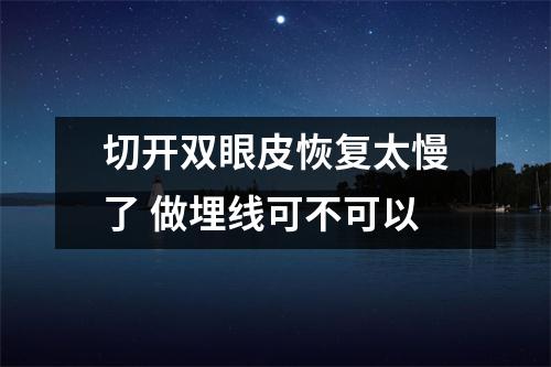 切开双眼皮恢复太慢了 做埋线可不可以