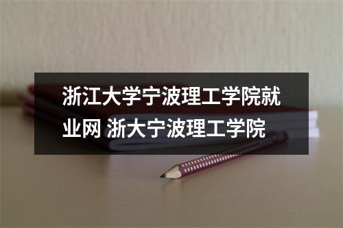 浙江大学宁波理工学院就业网 浙大宁波理工学院