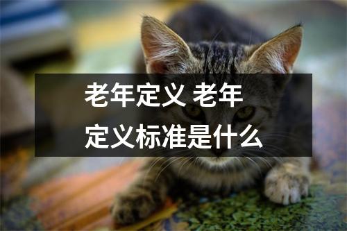 老年定义 老年定义标准是什么