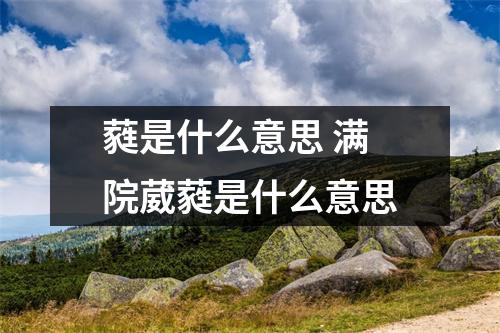 蕤是什么意思 满院葳蕤是什么意思