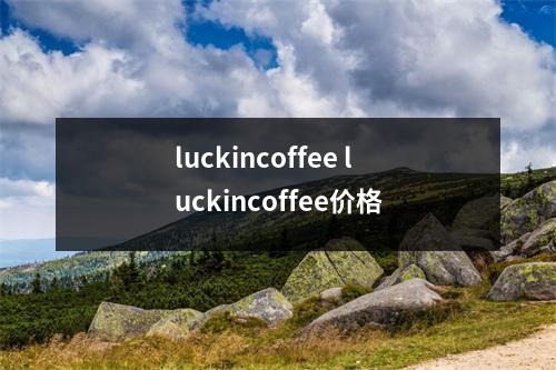 luckincoffee luckincoffee价格