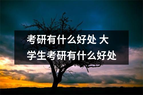 考研有什么好处 大学生考研有什么好处