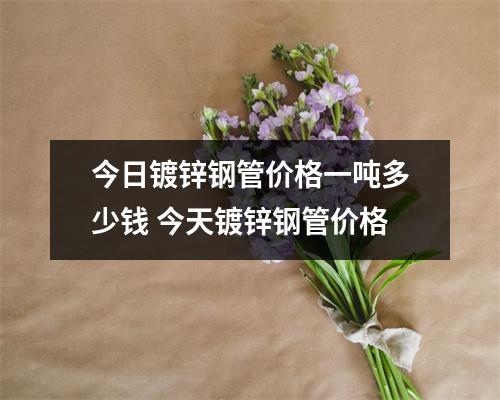 今日镀锌钢管价格一吨多少钱 今天镀锌钢管价格