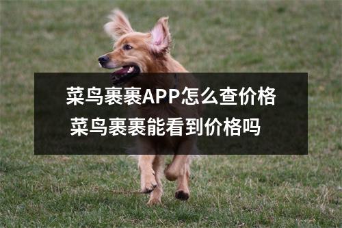 菜鸟裹裹APP怎么查价格 菜鸟裹裹能看到价格吗
