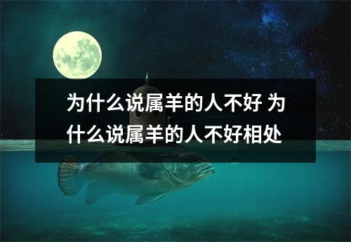 为什么说属羊的人不好 为什么说属羊的人不好相处