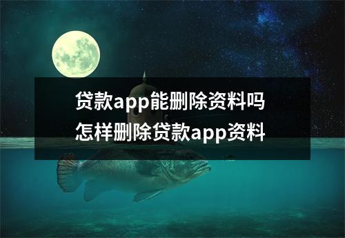 贷款app能删除资料吗 怎样删除贷款app资料