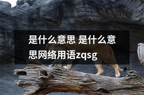 是什么意思 是什么意思网络用语zqsg 是什么意思 是什么意思网络用语zqsg