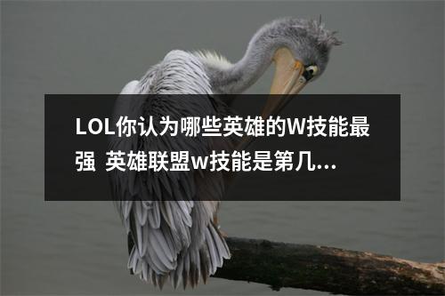 LOL你认为哪些英雄的W技能最强  英雄联盟w技能是第几技能