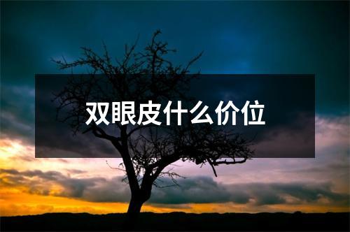 双眼皮什么价位