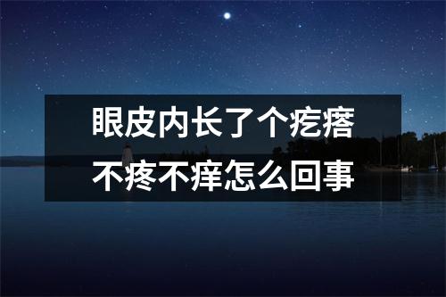 眼皮内长了个疙瘩不疼不痒怎么回事
