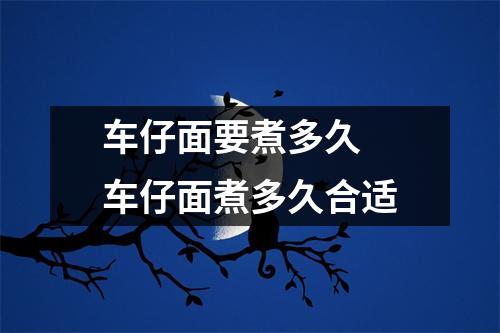 车仔面要煮多久 车仔面煮多久合适