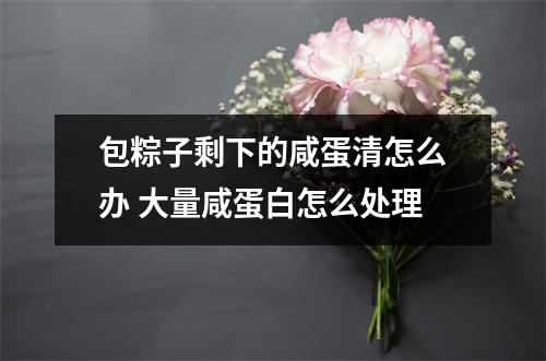 包粽子剩下的咸蛋清怎么办 大量咸蛋白怎么处理 包粽子剩下的咸蛋清怎么办 大量咸蛋白怎么处理