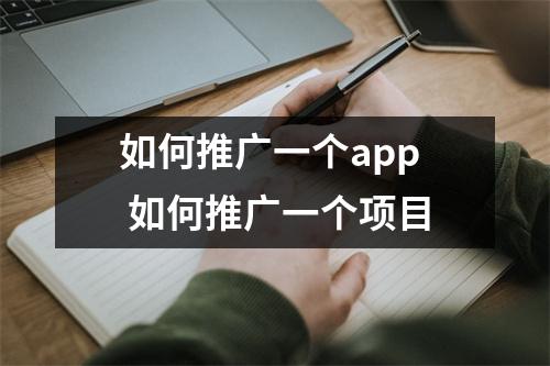 如何推广一个app 如何推广一个项目 如何推广一个app 如何推广一个项目