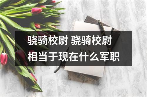 骁骑校尉 骁骑校尉相当于现在什么军职