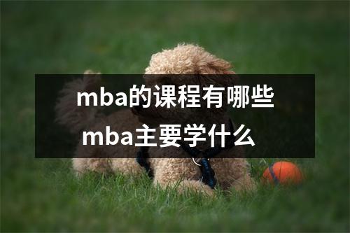 mba的课程有哪些 mba主要学什么