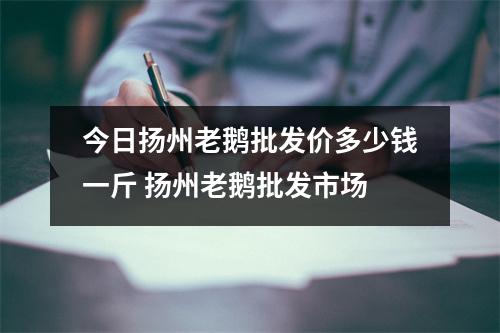 今日扬州老鹅批发价多少钱一斤 扬州老鹅批发市场