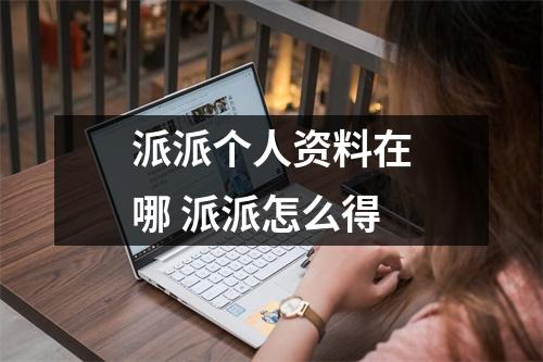 派派个人资料在哪 派派怎么得