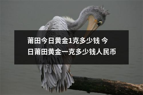 莆田今日黄金1克多少钱 今日莆田黄金一克多少钱人民币