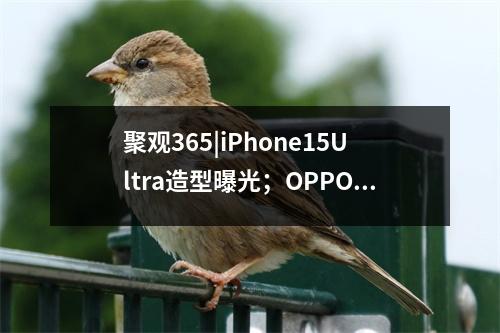 聚观365|iPhone15Ultra造型曝光；OPPO新专利曝光