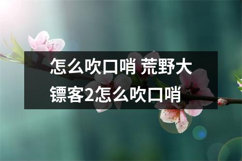 怎么吹口哨 荒野大镖客2怎么吹口哨