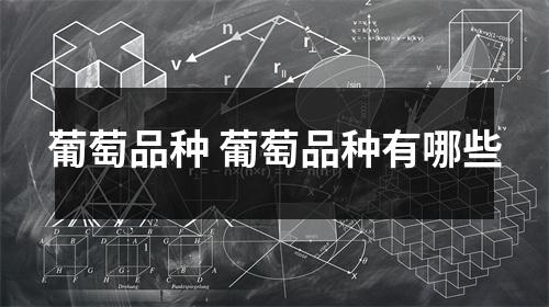 葡萄品种 葡萄品种有哪些