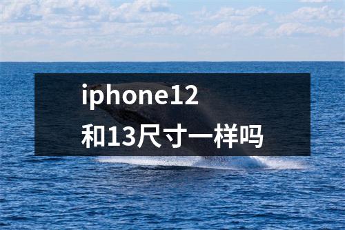iphone12和13尺寸一样吗 iphone12和13尺寸一样吗