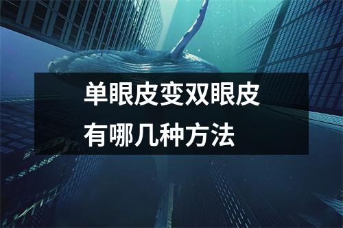 单眼皮变双眼皮有哪几种方法