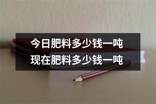 今日肥料多少钱一吨 现在肥料多少钱一吨