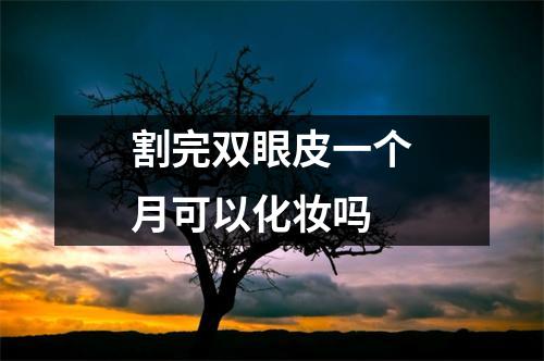 割完双眼皮一个月可以化妆吗