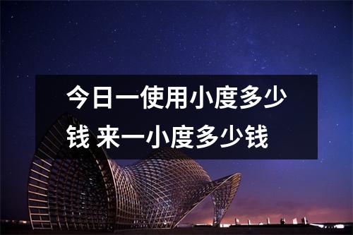 今日一使用小度多少钱 来一小度多少钱