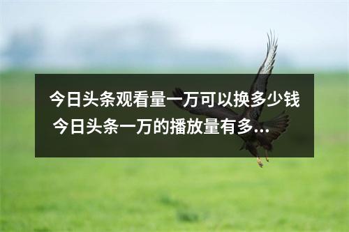 今日头条观看量一万可以换多少钱 今日头条一万的播放量有多少钱 今日头条观看量一万可以换多少钱 今日头条一万的播放量有多少钱