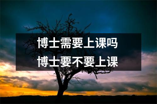博士需要上课吗 博士要不要上课