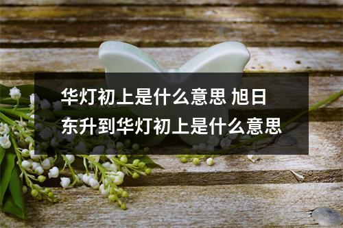 华灯初上是什么意思 旭日东升到华灯初上是什么意思